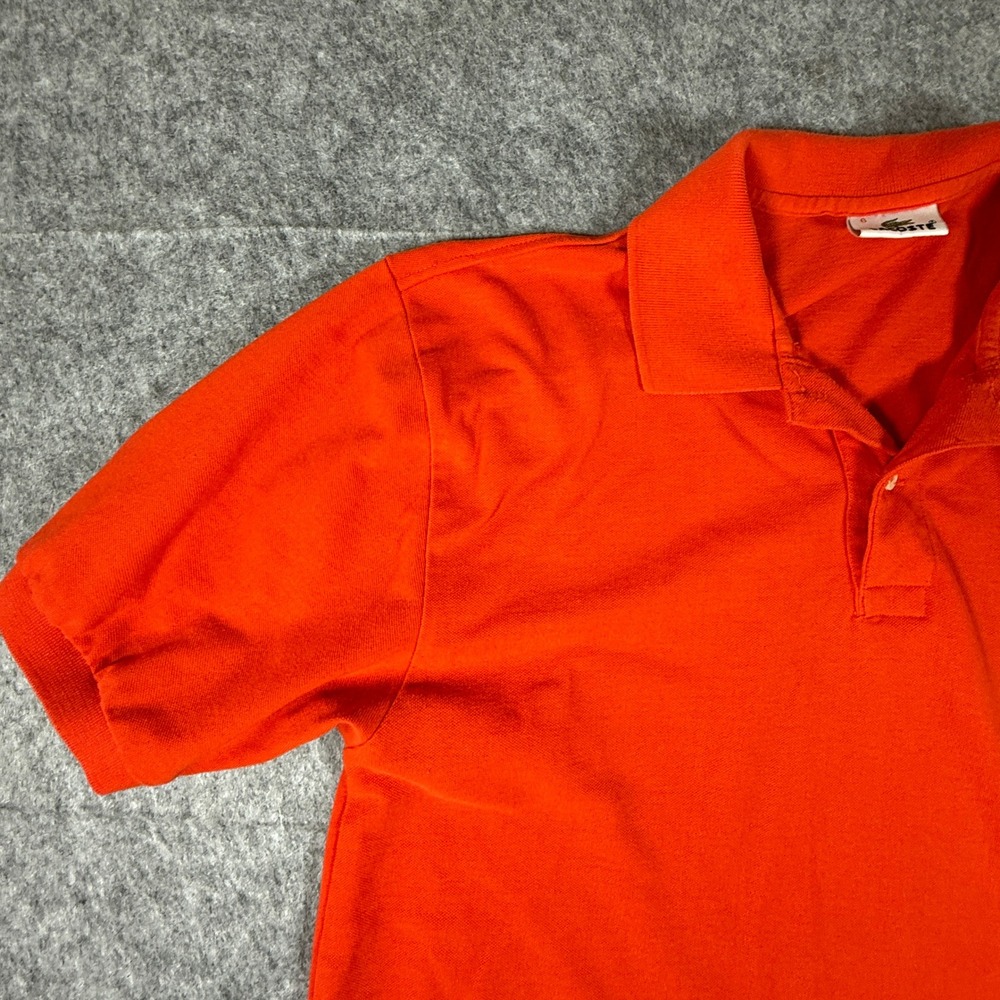 Lacoste Polo Shirt Mens 6 Orange Short Sleeve Cotton Pique Classic Logo - Picture 3 of 8